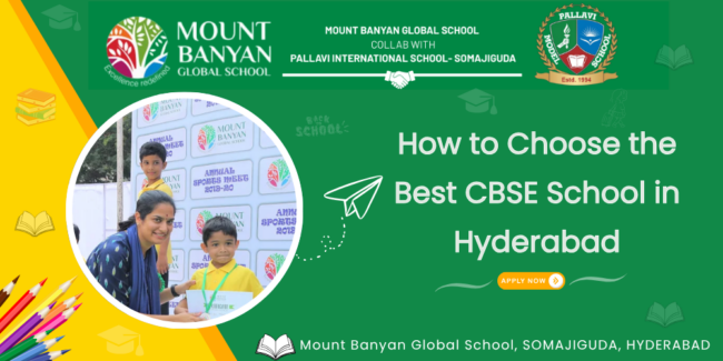 How to Choose the Best CBSE School in Hyderabad banner Best CBSE school in Hyderabad classroom learning